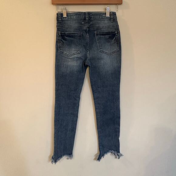 Habitual Girl Mid Rise Skinny Jeans sz 10 Distressed Frayed Hem - Picture 7 of 9